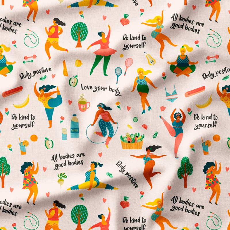Kobiety body positive w ruchu – Panama z nadrukiem