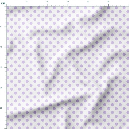 Tkanina Panama Klasyczne fioletowe pastelowe groszki na białym tle – tkanina drukowana na metry