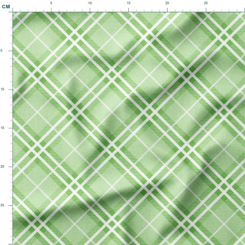 Tkanina wodoodporna Oxford Zielona krata na skos – tkanina drukowana