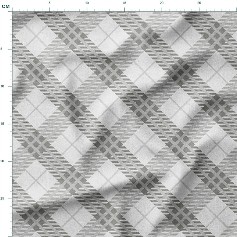 Tkanina wodoodporna Oxford Diagonalna krata w odcieniach szarości – tkanina drukowana na metry