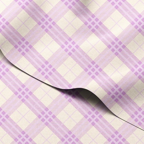 Tkanina wodoodporna Oxford Różowa krata tartan po skosie – tkanina drukowana