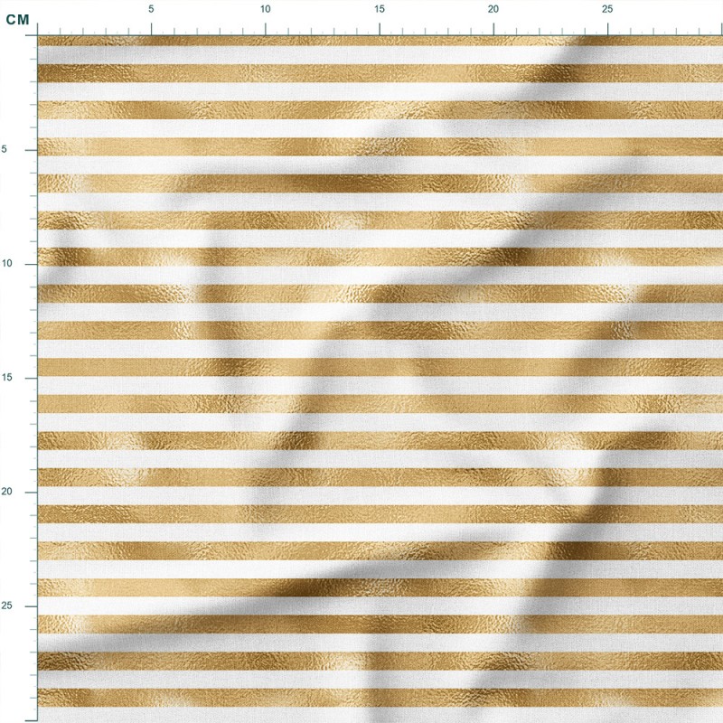 Tkanina wodoodporna Oxford Złote pasy na białym tle – tkanina drukowana na metry