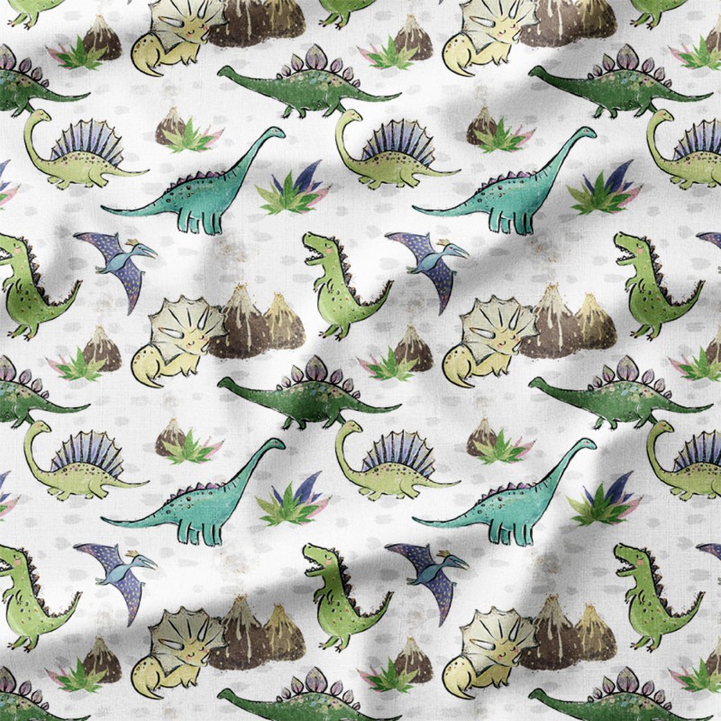 Uśmiechnięte dinozaury wśród wulkanów – Oxford z nadrukiem