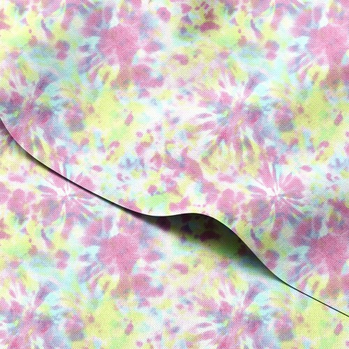 Tkanina wodoodporna Oxford Kolorowe plamy tie-dye w różu i żółci – tkanina drukowana