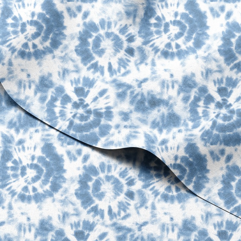 Tkanina wodoodporna Oxford Błękitne kręgi tie-dye – tkanina drukowana