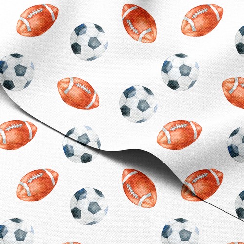 Tkanina wodoodporna Oxford Piłki do futbolu i piłki nożne akwarela – tkanina drukowana