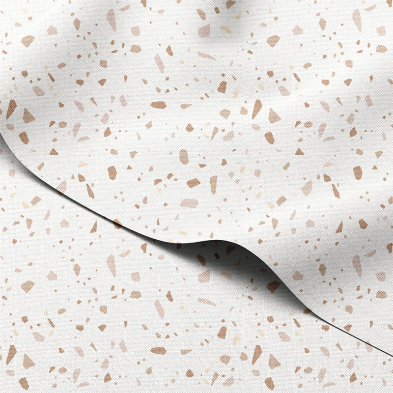 Tkanina wodoodporna Oxford Terrazzo w odcieniach beżu i brudnego różu – tkanina drukowana