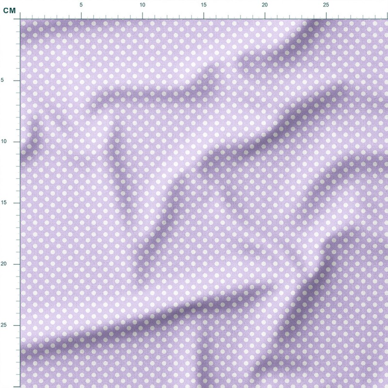 Tkanina wodoodporna Oxford Drobne białe groszki na pastelowym fioletowym tle – tkanina drukowana na metry