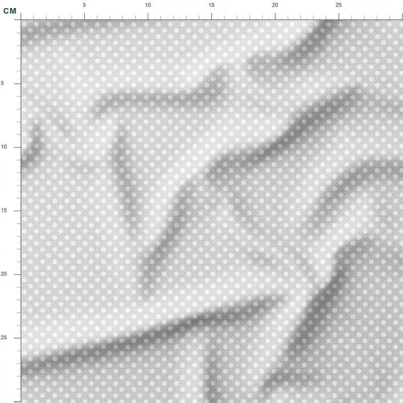 Tkanina wodoodporna Oxford Drobne białe groszki na pastelowym szarym tle – tkanina drukowana na metry