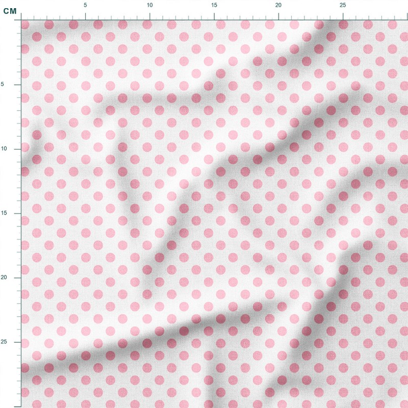 Tkanina wodoodporna Oxford Klasyczne malinowe pastelowe groszki na białym tle – tkanina drukowana na metry