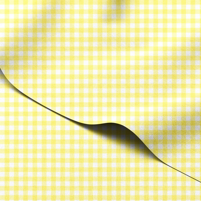 Tkanina wodoodporna Oxford Pastelowa żółta kratka gingham – tkanina drukowana