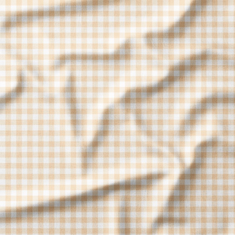 Pastelowa beżowa kratka gingham – Oxford z nadrukiem