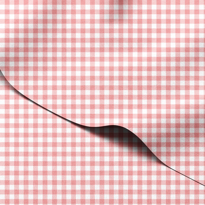 Tkanina wodoodporna Oxford Pastelowa koralowa kratka gingham – tkanina drukowana