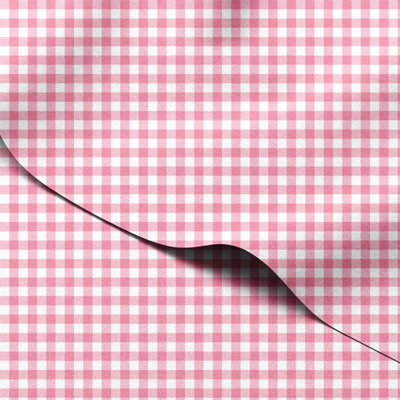 Tkanina wodoodporna Oxford Pastelowa malinowa kratka gingham – tkanina drukowana