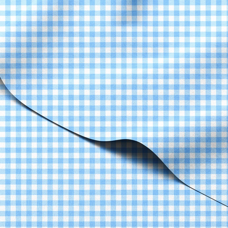 Tkanina wodoodporna Oxford Pastelowa niebieska kratka gingham – tkanina drukowana