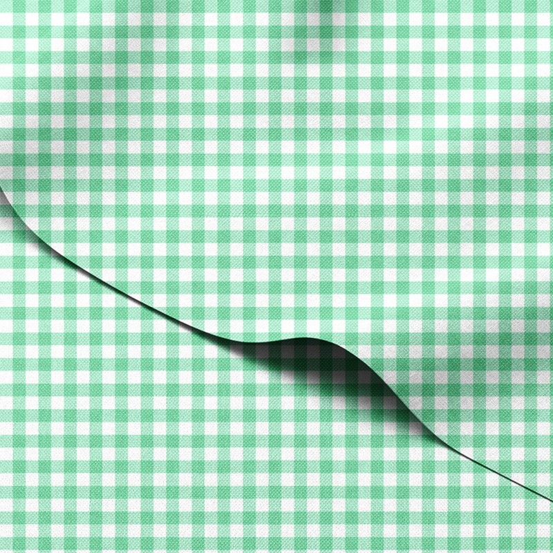 Tkanina wodoodporna Oxford Pastelowa zielona kratka gingham – tkanina drukowana