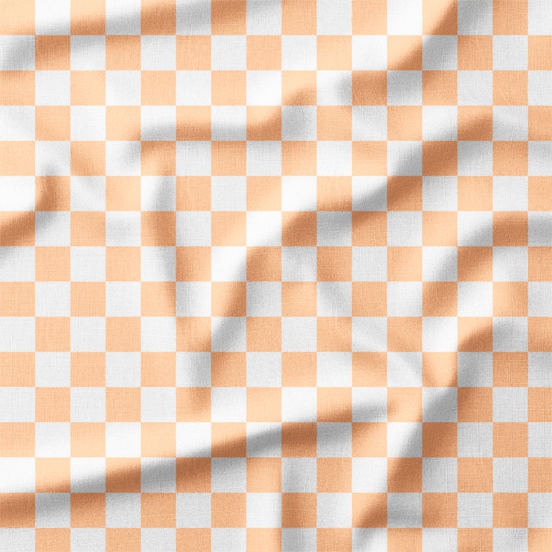 Pastelowa pomarańczowa szachownica – Oxford z nadrukiem