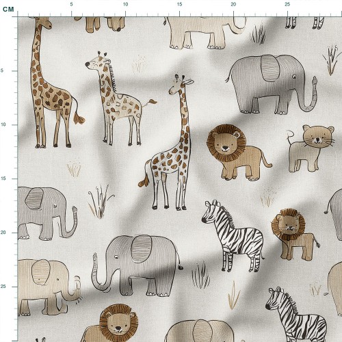 Tkanina wodoodporna Oxford Safari: żyrafy