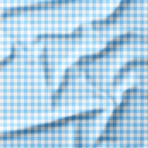 Tkanina lniana Pastelowa błękitna kratka gingham – tkanina drukowana na metry