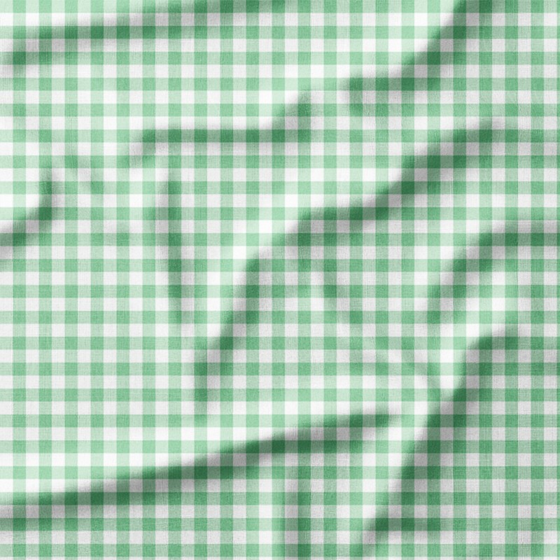 Pastelowa szałwiowa kratka gingham – len z nadrukiem