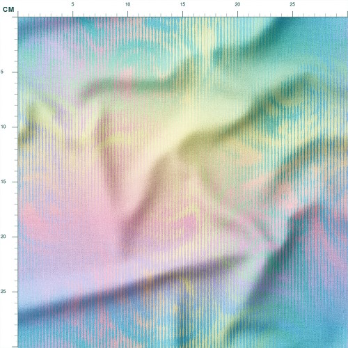 Tkanina bawełniana premium Pastelowa holograficzna mgiełka w paski – tkanina drukowana na metry
