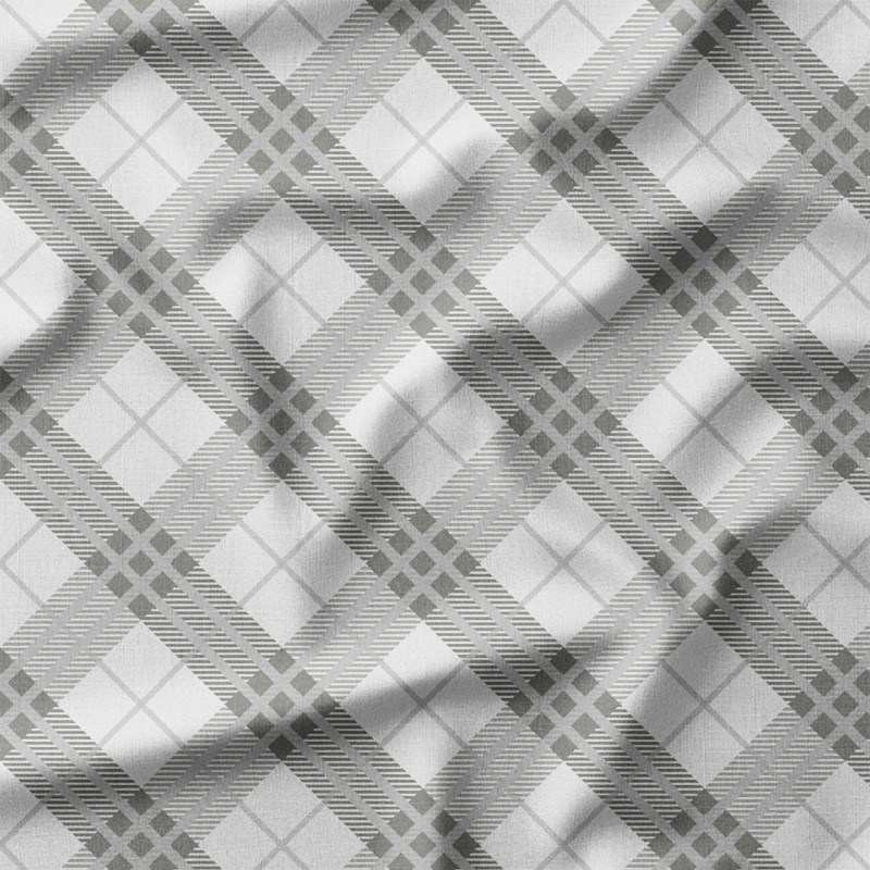 Diagonalna krata w odcieniach szarości – dresówka z nadrukiem