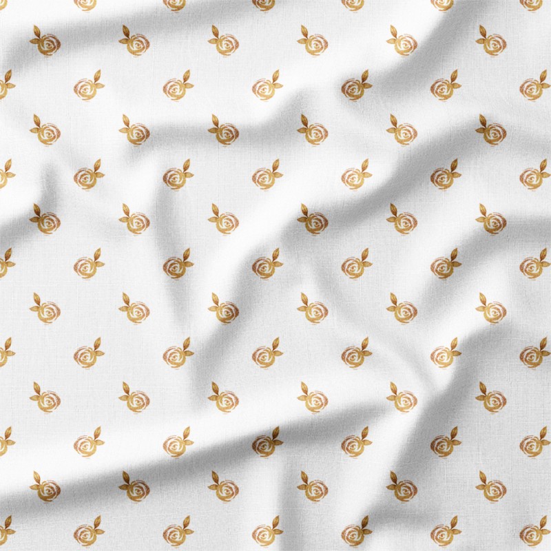 Złote róże na białym tle – dresówka z nadrukiem