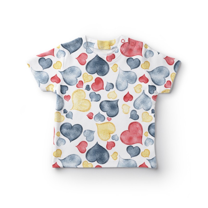 Akwarelowe serca w granacie