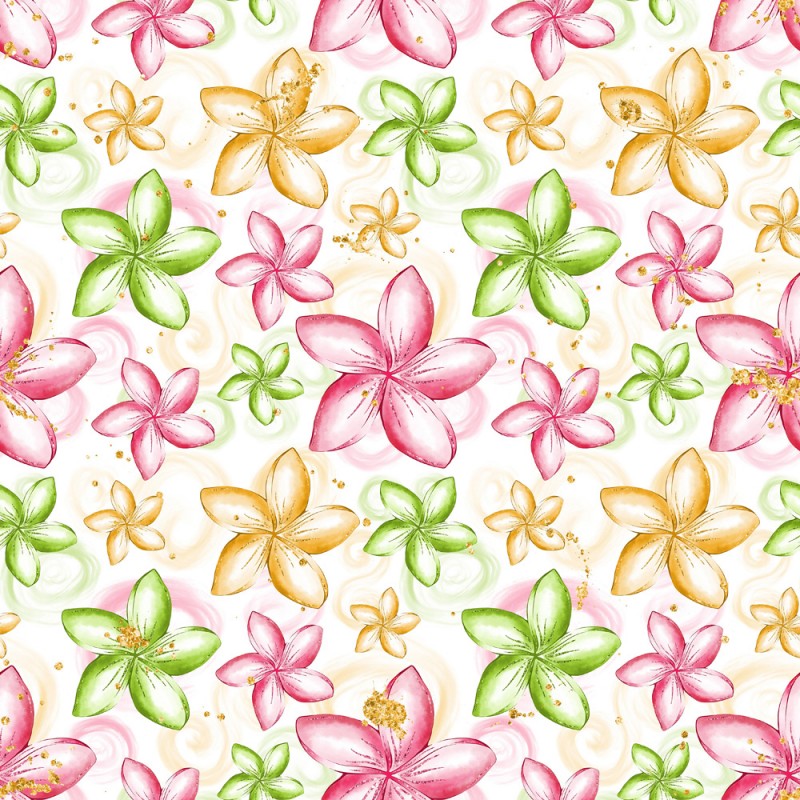 Akwarelowe frangipani w różu