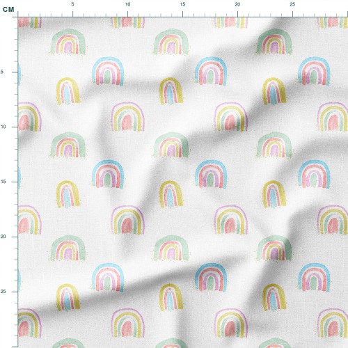 Dresówka z elastanem Pastelowe tęcze akwarela – dzianina drukowana na metry