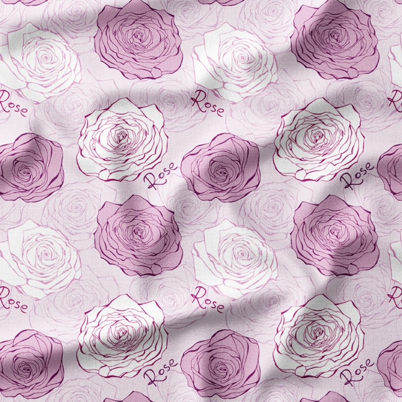 Duże róże z napisem Rose – dresówka z nadrukiem