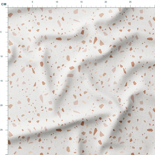 Dresówka z elastanem Terrazzo w odcieniach beżu i brudnego różu – dzianina drukowana na metry