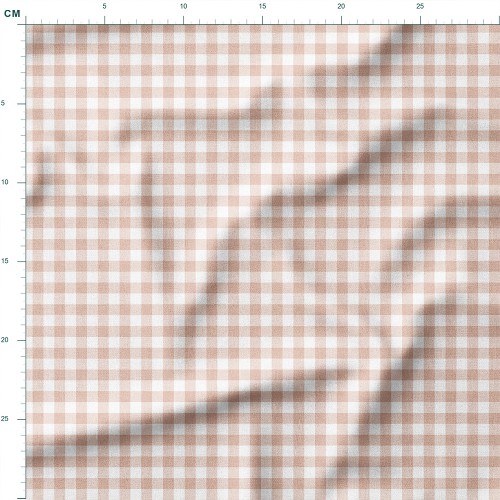 Dresówka z elastanem Pastelowa taupe kratka gingham – dzianina drukowana na metry