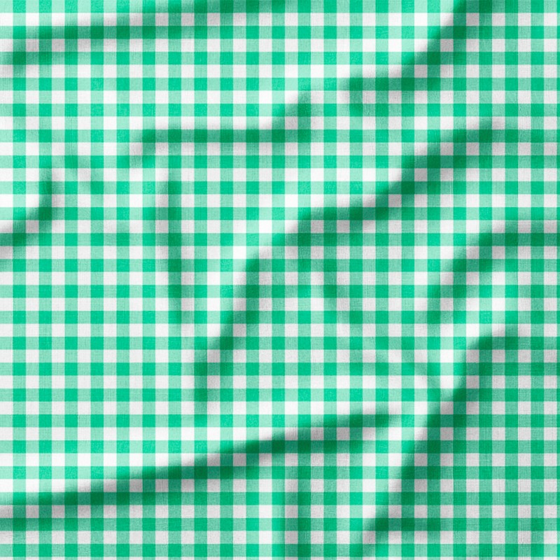 Pastelowa zielona kratka gingham – dresówka z nadrukiem