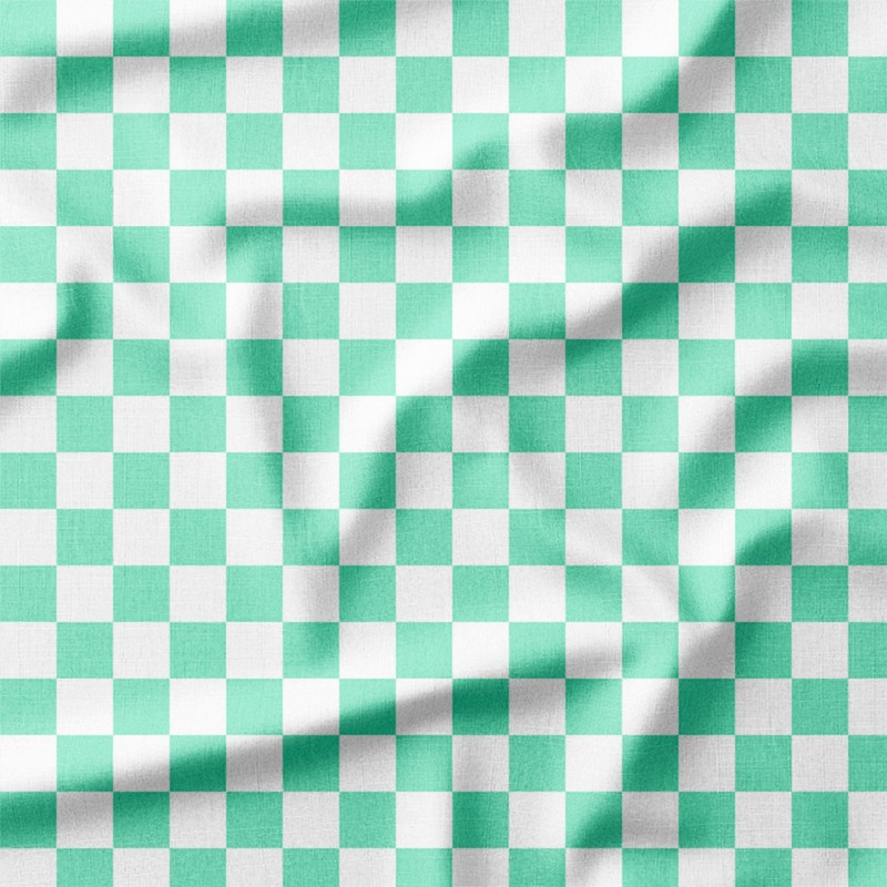 Pastelowa zielona szachownica – dresówka z nadrukiem
